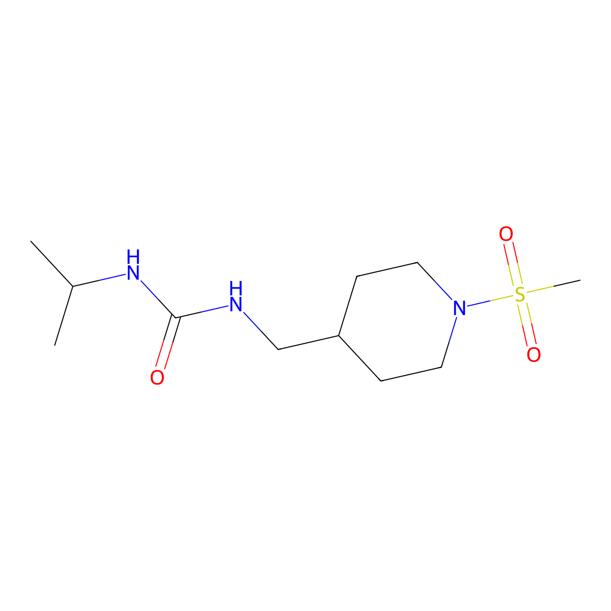 1-Isopropyl-3-((1-(methylsulfonyl)piperidin-4-yl)methyl)urea molecular structure, CAS 1235031-46-5