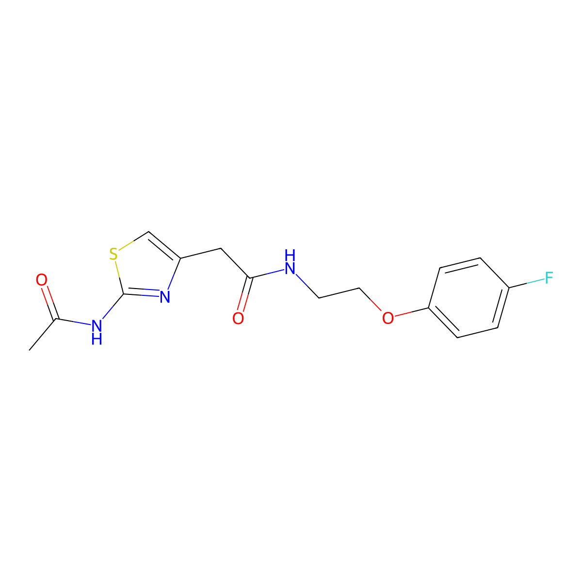 2-(2-acetamidothiazol-4-yl)-N-(2-(4-fluorophenoxy)ethyl)acetamide molecular structure, CAS 1235031-62-5