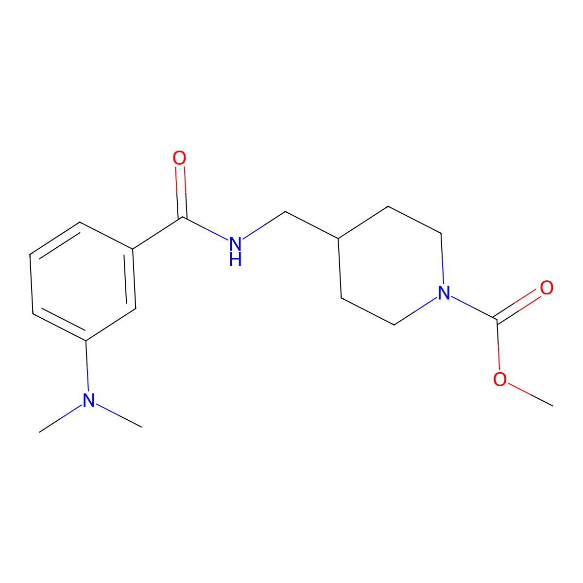 Methyl 4-((3-(dimethylamino)benzamido)methyl)piperidine-1-carboxylate molecular structure, CAS 1235032-10-6
