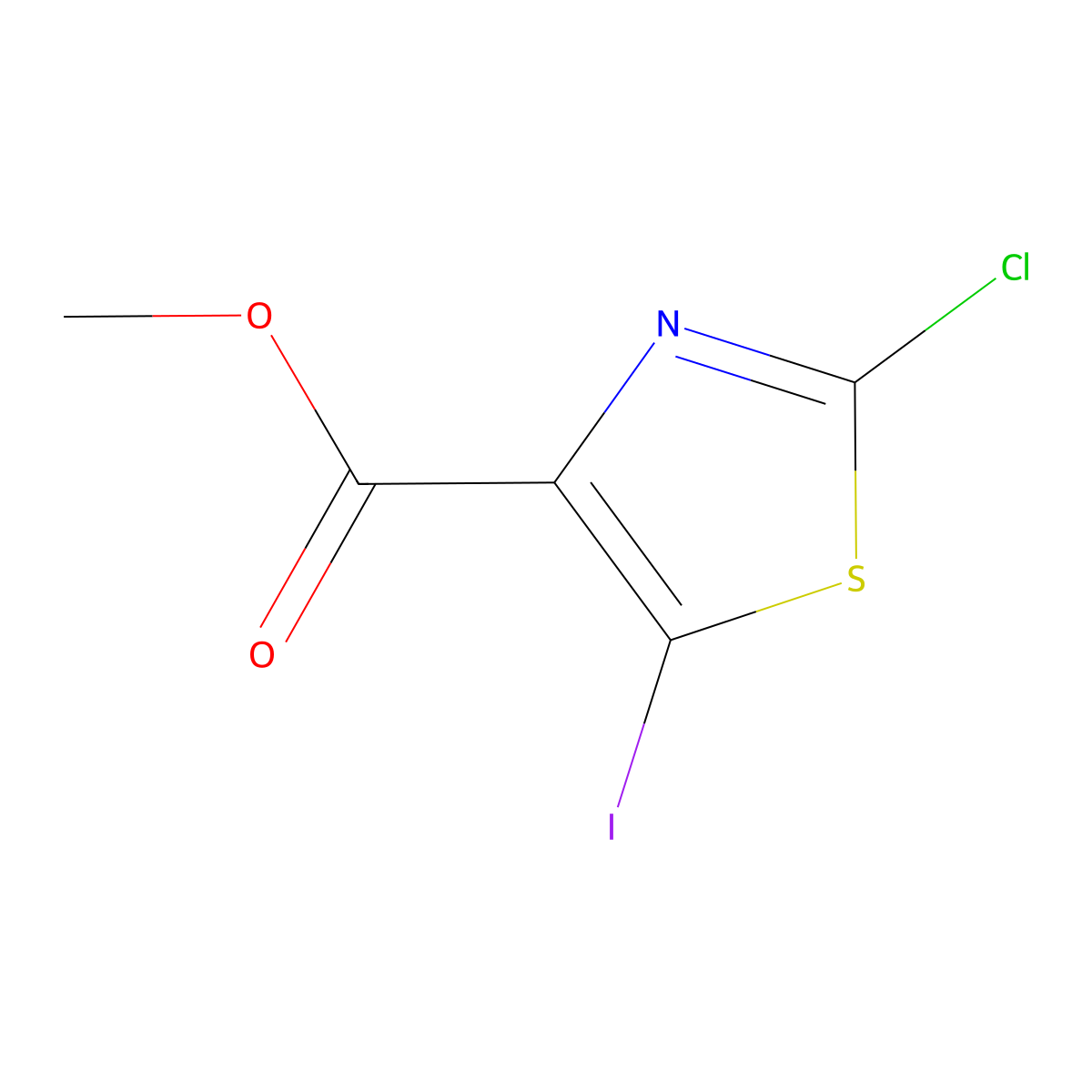Methyl 2-chloro-5-iodothiazole-4-carboxylate molecular structure, CAS 1235034-78-2
