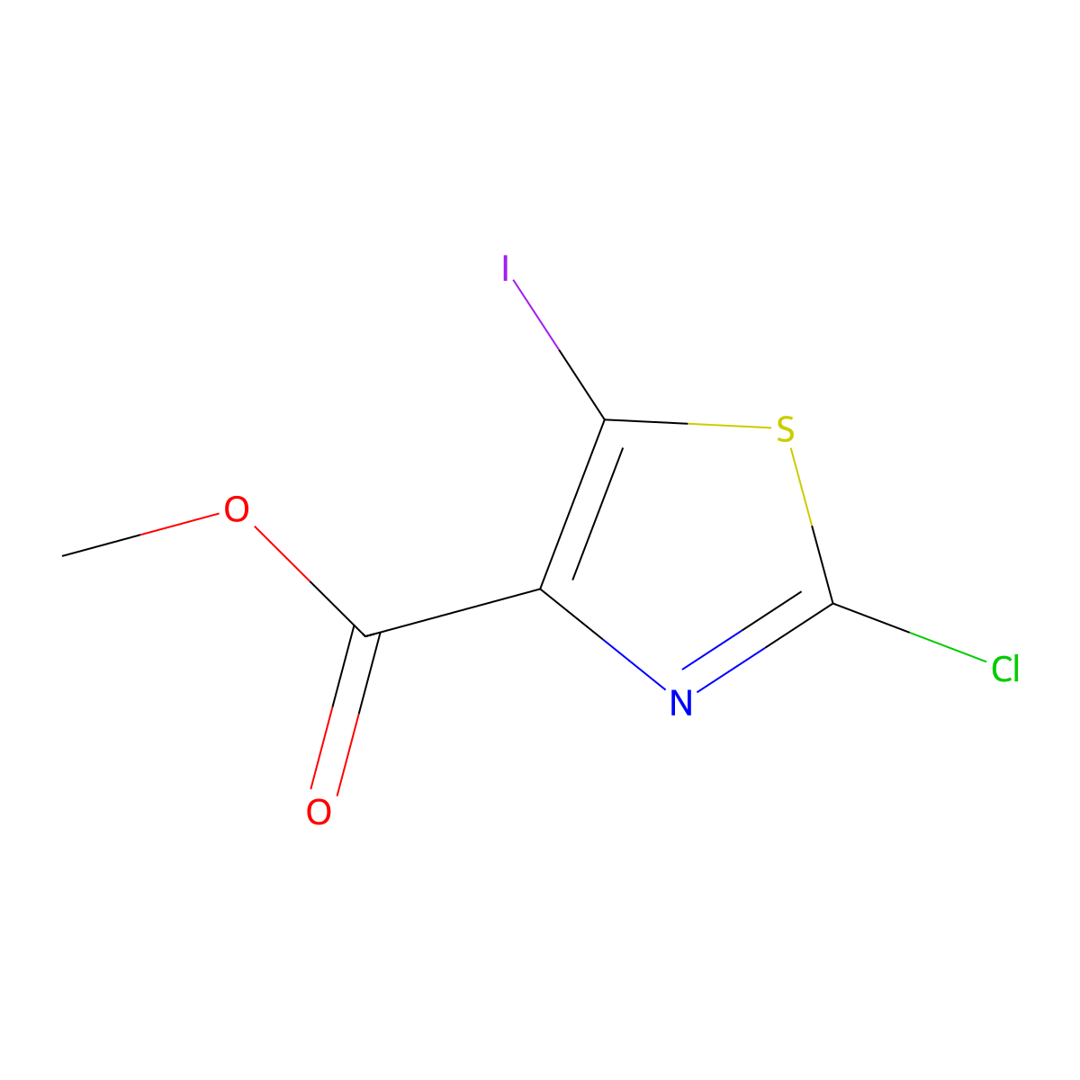Methyl 2-chloro-5-iodothiazole-4-carboxylate molecular structure, CAS 1235034-78-2