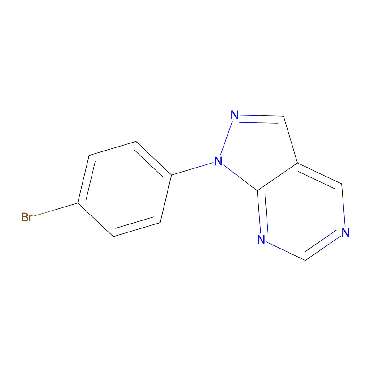 1-(4-Bromophenyl)-1H-pyrazolo[3,4-D]pyrimidine molecular structure, CAS 1235034-86-2