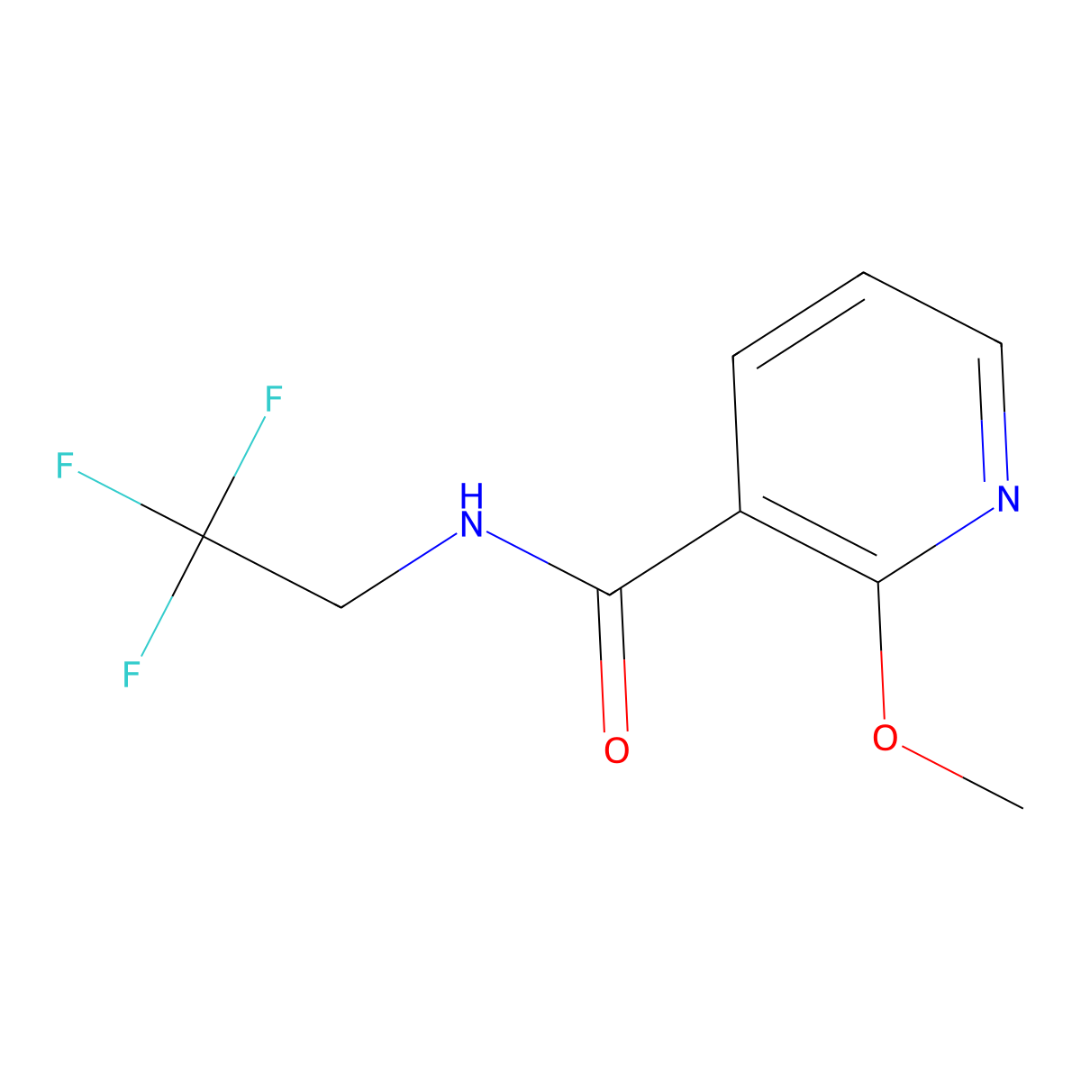 2-methoxy-N-(2,2,2-trifluoroethyl)nicotinamide molecular structure, CAS 1235035-58-1