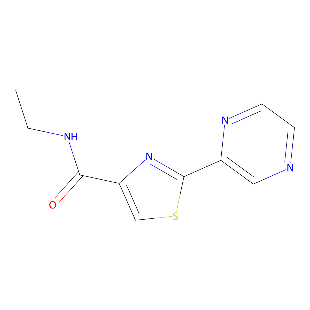 N-ethyl-2-(pyrazin-2-yl)thiazole-4-carboxamide molecular structure, CAS 1235037-78-1