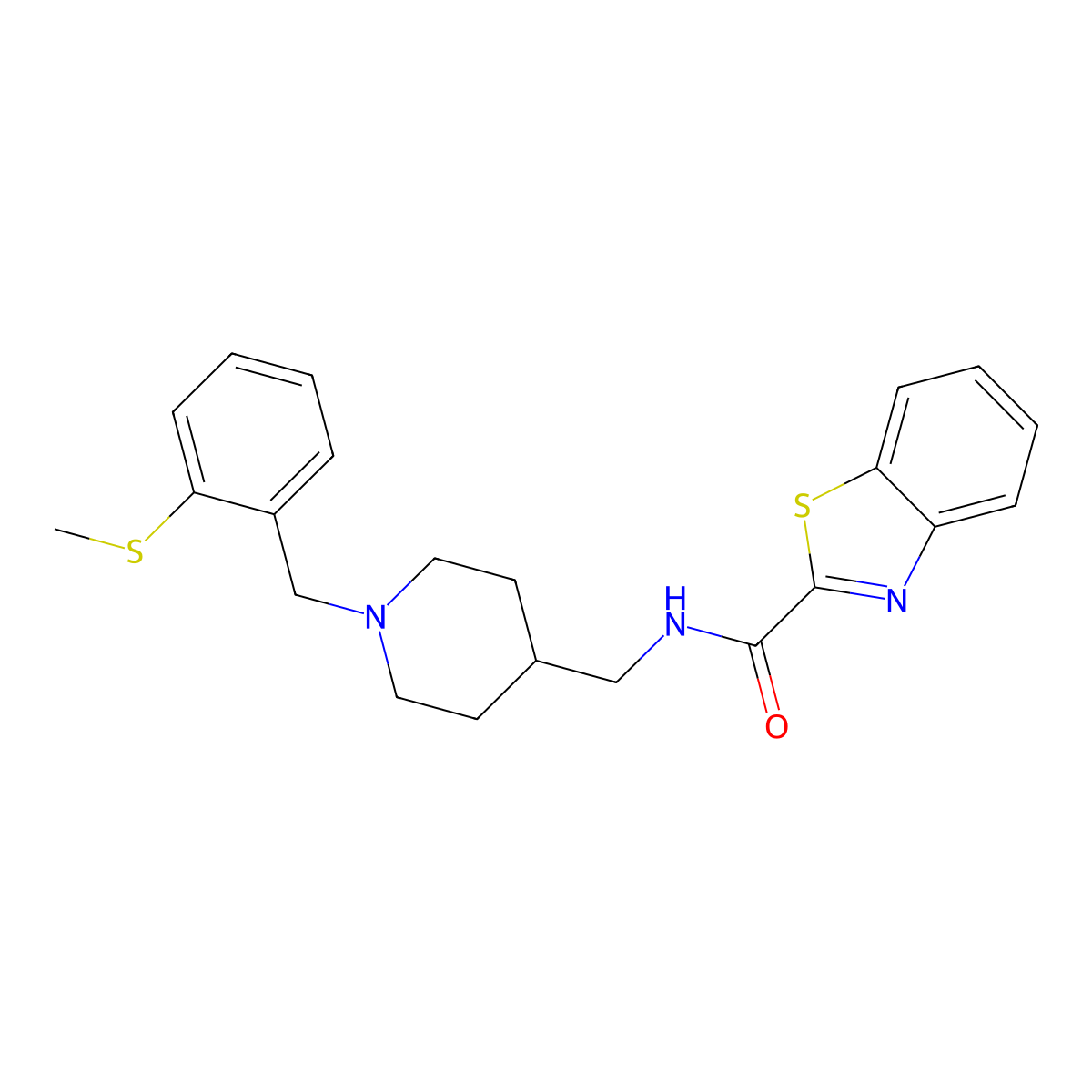 N-((1-(2-(methylthio)benzyl)piperidin-4-yl)methyl)benzo[d]thiazole-2-carboxamide molecular structure, CAS 1235037-92-9