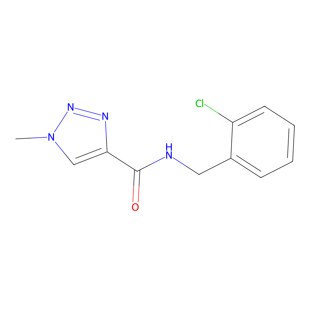 N-(2-chlorobenzyl)-1-methyl-1H-1,2,3-triazole-4-carboxamide molecular structure, CAS 1235039-46-9