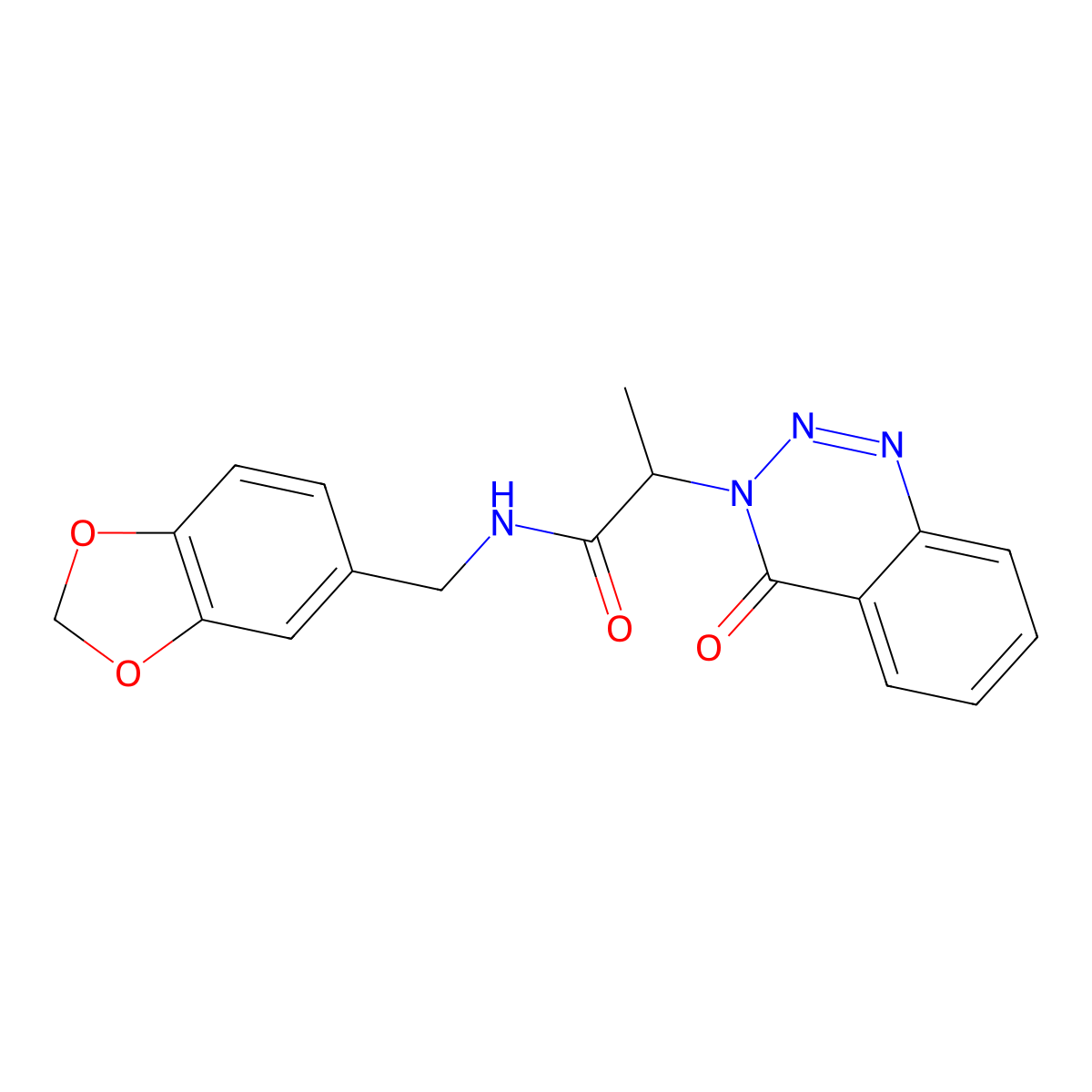 N-(benzo[d][1,3]dioxol-5-ylmethyl)-2-(4-oxobenzo[d][1,2,3]triazin-3(4H)-yl)propanamide molecular structure, CAS 1235040-45-5