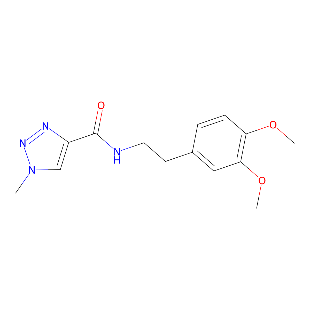 N-(3,4-dimethoxyphenethyl)-1-methyl-1H-1,2,3-triazole-4-carboxamide molecular structure, CAS 1235040-73-9