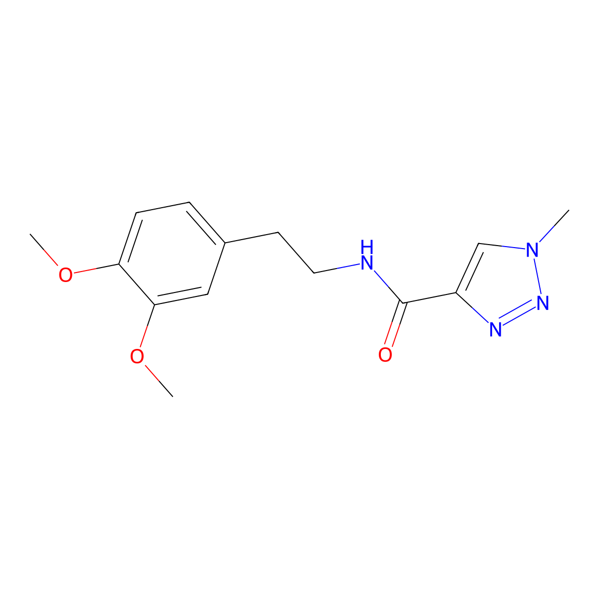 N-(3,4-dimethoxyphenethyl)-1-methyl-1H-1,2,3-triazole-4-carboxamide molecular structure, CAS 1235040-73-9