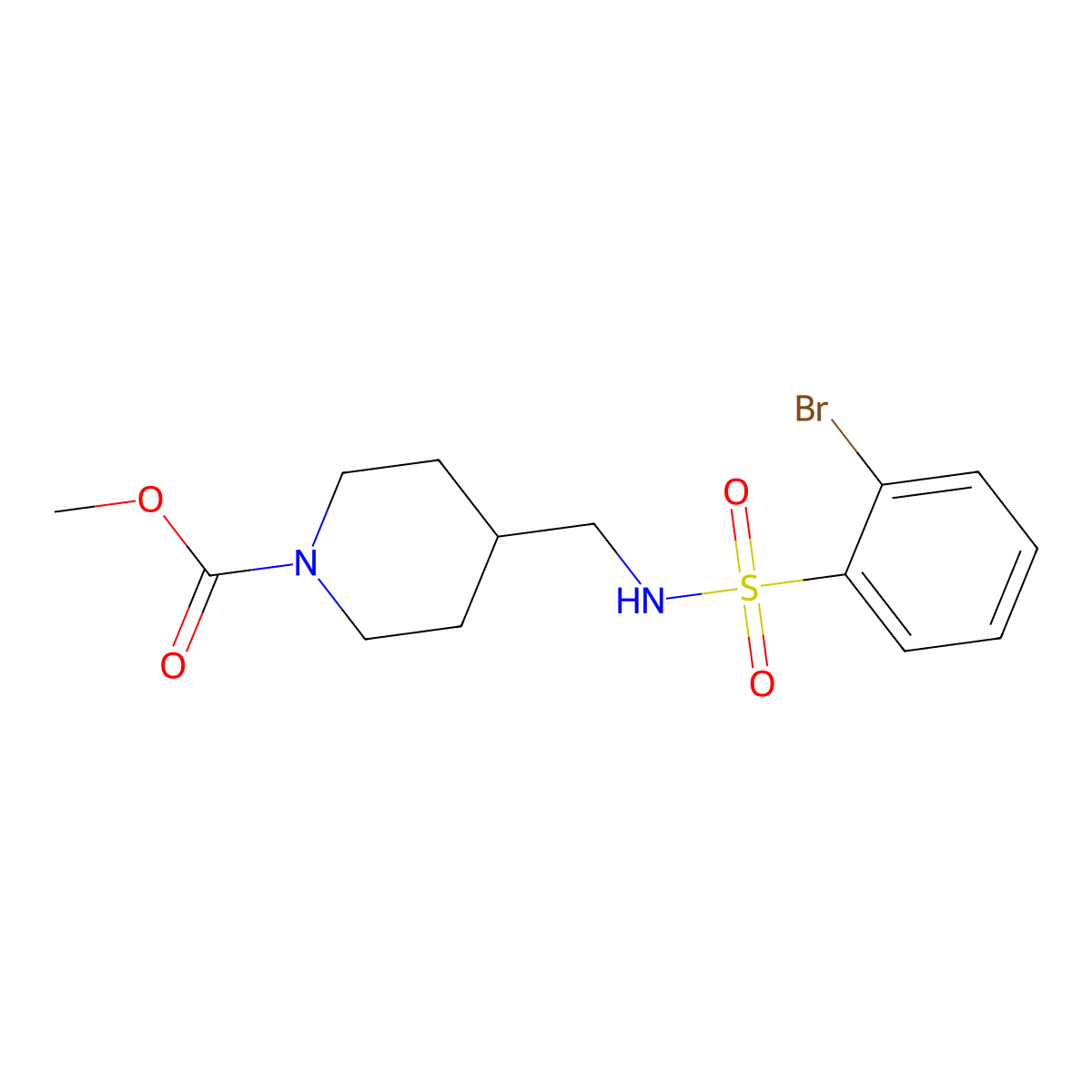 Methyl 4-[(2-bromobenzenesulfonamido)methyl]piperidine-1-carboxylate molecular structure, CAS 1235042-18-8