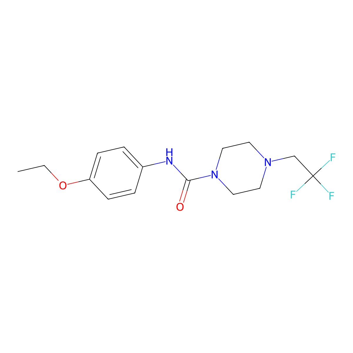 N-(4-ethoxyphenyl)-4-(2,2,2-trifluoroethyl)piperazine-1-carboxamide molecular structure, CAS 1235045-81-4