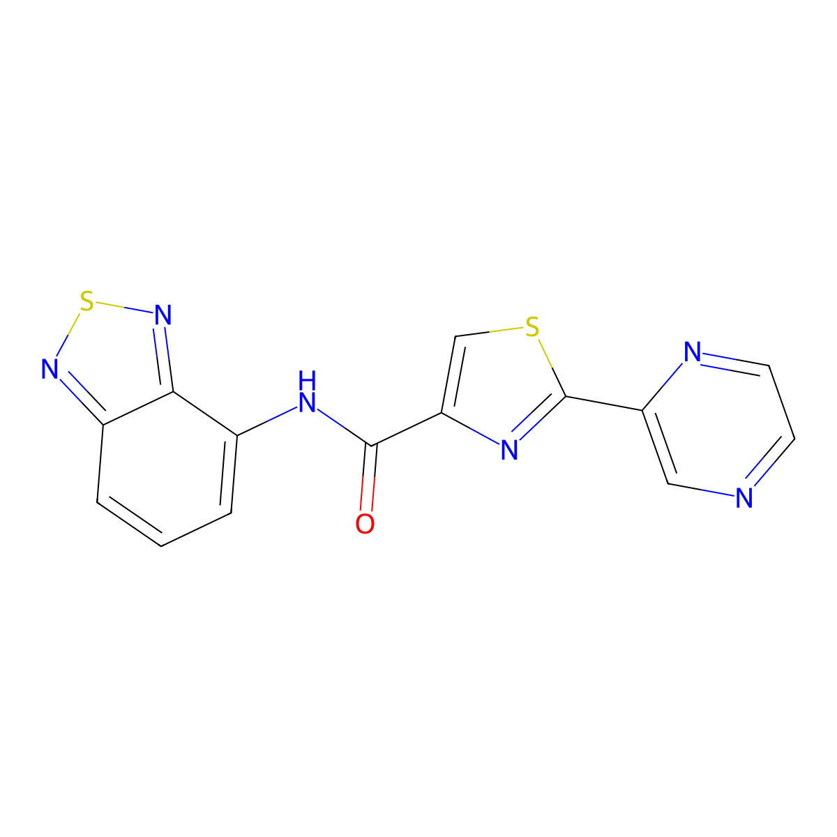 N-(benzo[c][1,2,5]thiadiazol-4-yl)-2-(pyrazin-2-yl)thiazole-4-carboxamide molecular structure, CAS 1235048-27-7