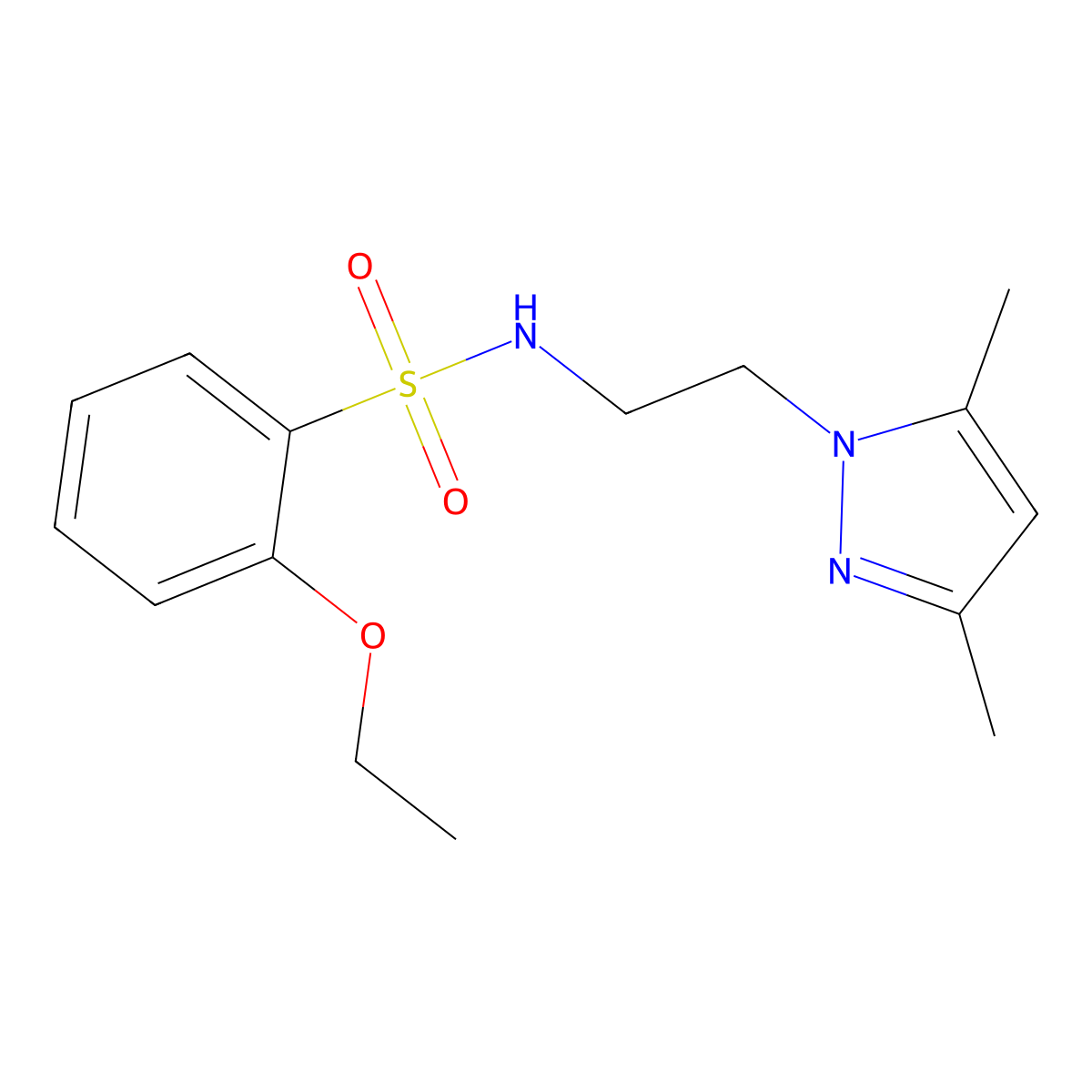 N-(2-(3,5-dimethyl-1H-pyrazol-1-yl)ethyl)-2-ethoxybenzenesulfonamide molecular structure, CAS 1235049-39-4