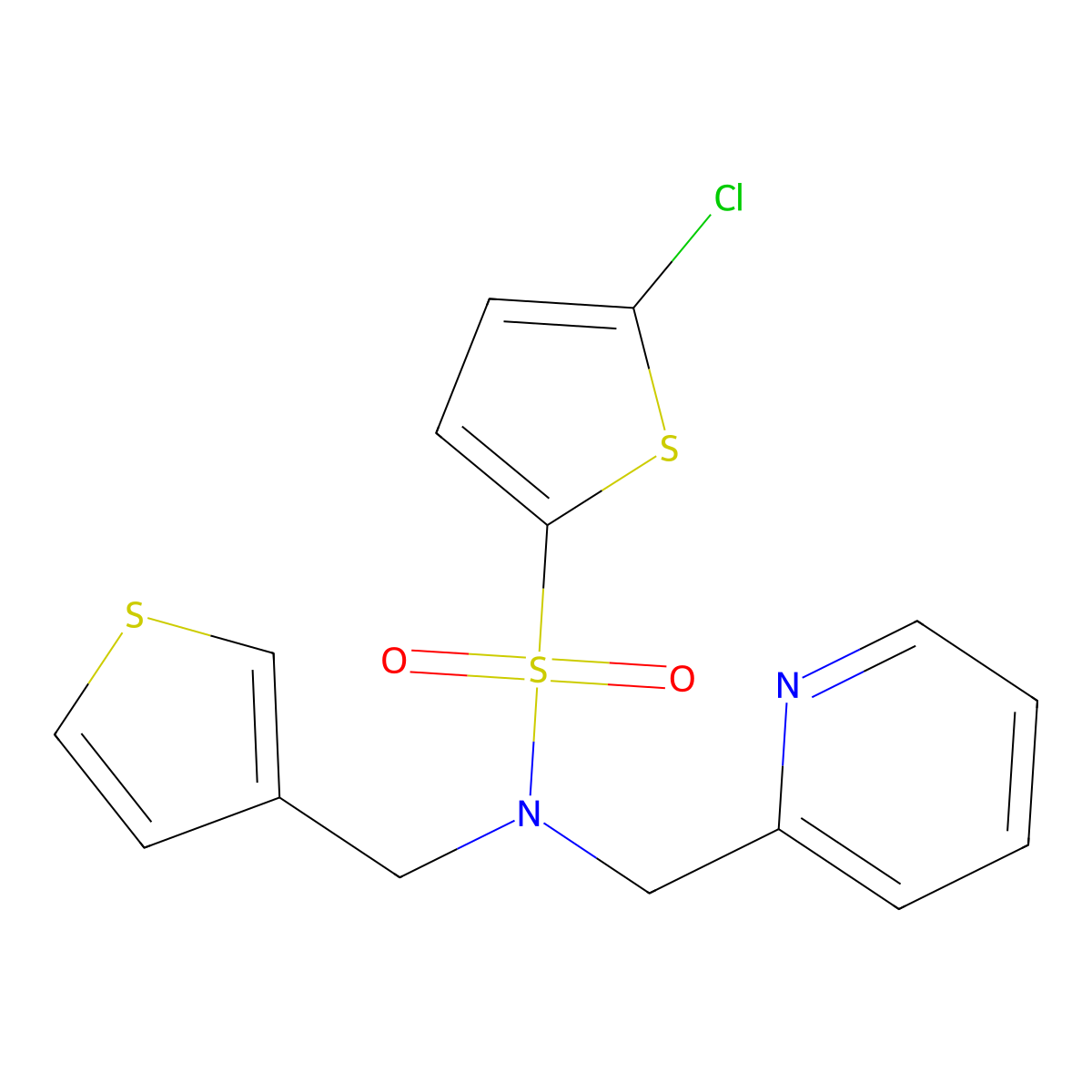 5-chloro-N-(pyridin-2-ylmethyl)-N-(thiophen-3-ylmethyl)thiophene-2-sulfonamide molecular structure, CAS 1235052-87-5