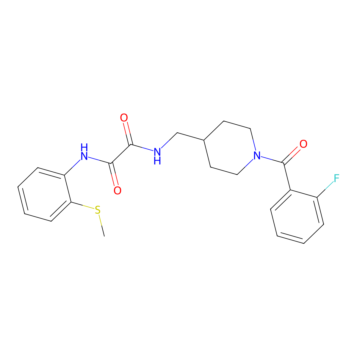 N1-((1-(2-fluorobenzoyl)piperidin-4-yl)methyl)-N2-(2-(methylthio)phenyl)oxalamide molecular structure, CAS 1235057-69-8