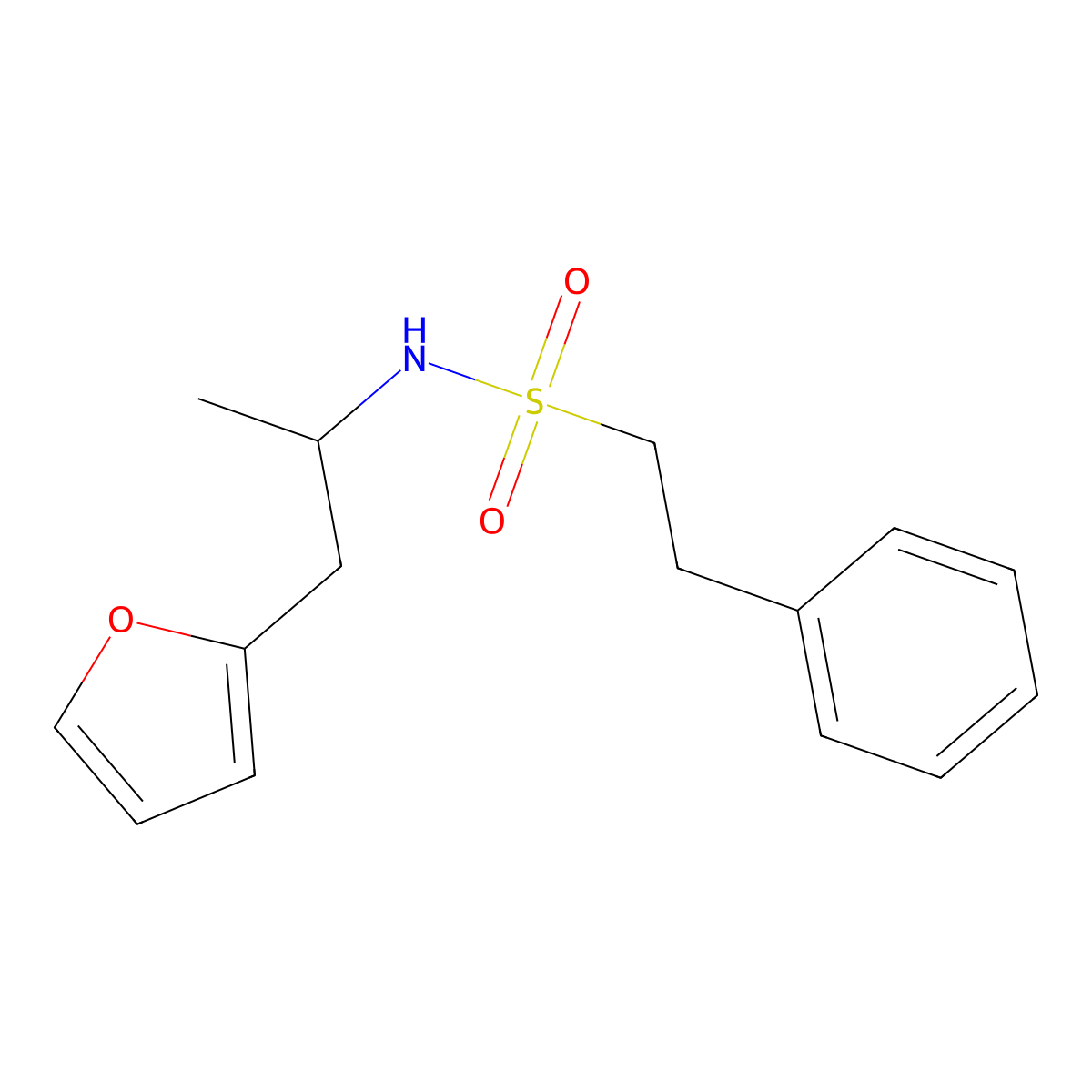 N-(1-(furan-2-yl)propan-2-yl)-2-phenylethanesulfonamide molecular structure, CAS 1235058-10-2