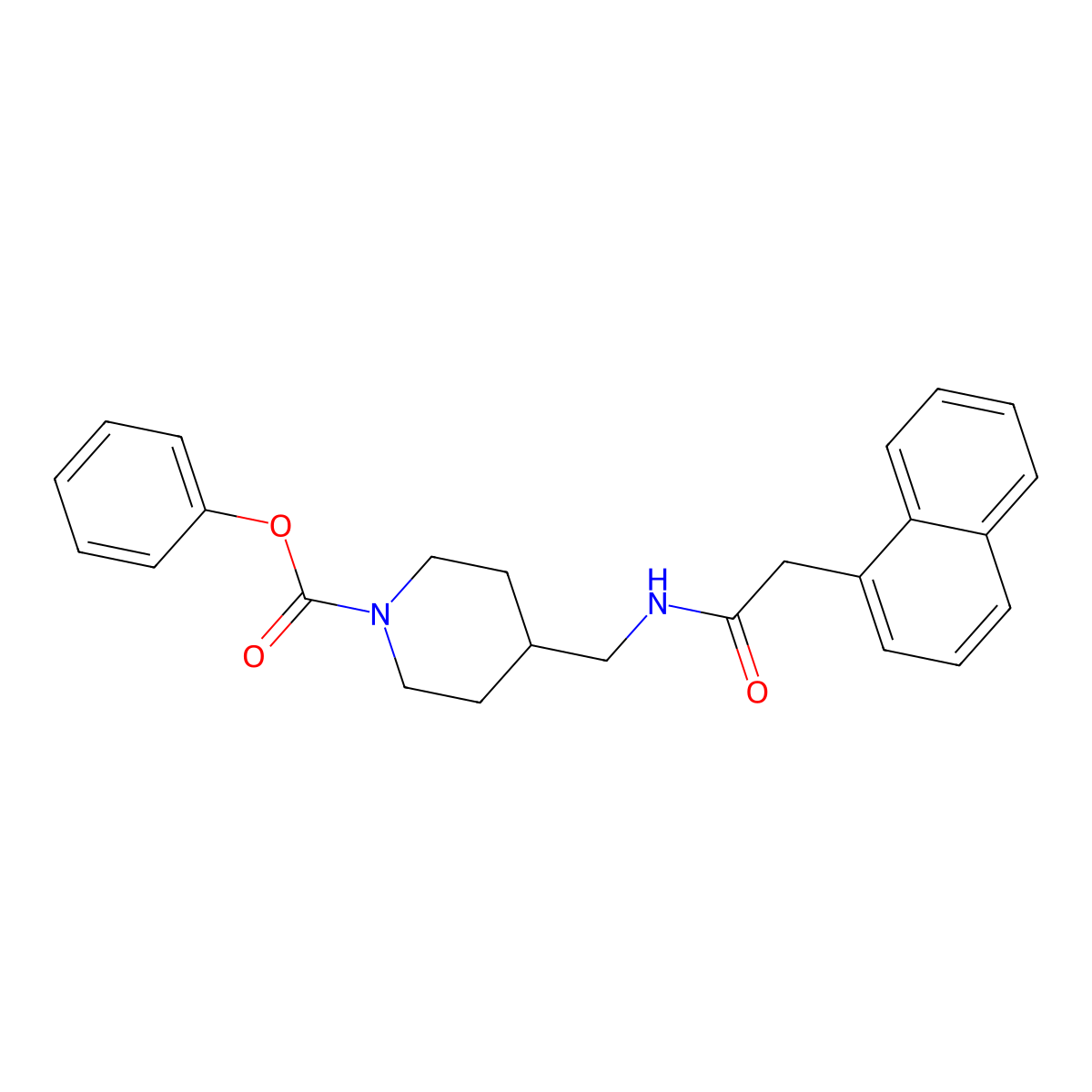 Phenyl 4-{[2-(naphthalen-1-yl)acetamido]methyl}piperidine-1-carboxylate molecular structure, CAS 1235058-64-6