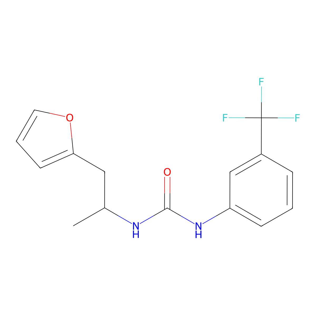 1-(1-(Furan-2-yl)propan-2-yl)-3-(3-(trifluoromethyl)phenyl)urea molecular structure, CAS 1235059-15-0