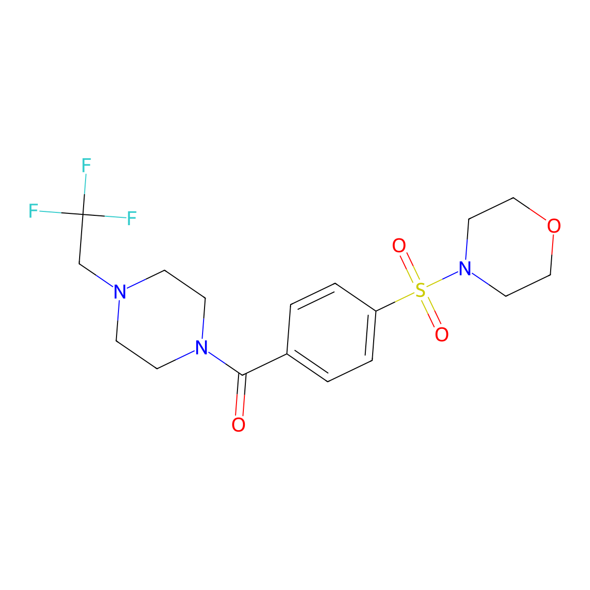 4-{4-[4-(2,2,2-Trifluoroethyl)piperazine-1-carbonyl]benzenesulfonyl}morpholine molecular structure, CAS 1235059-88-7