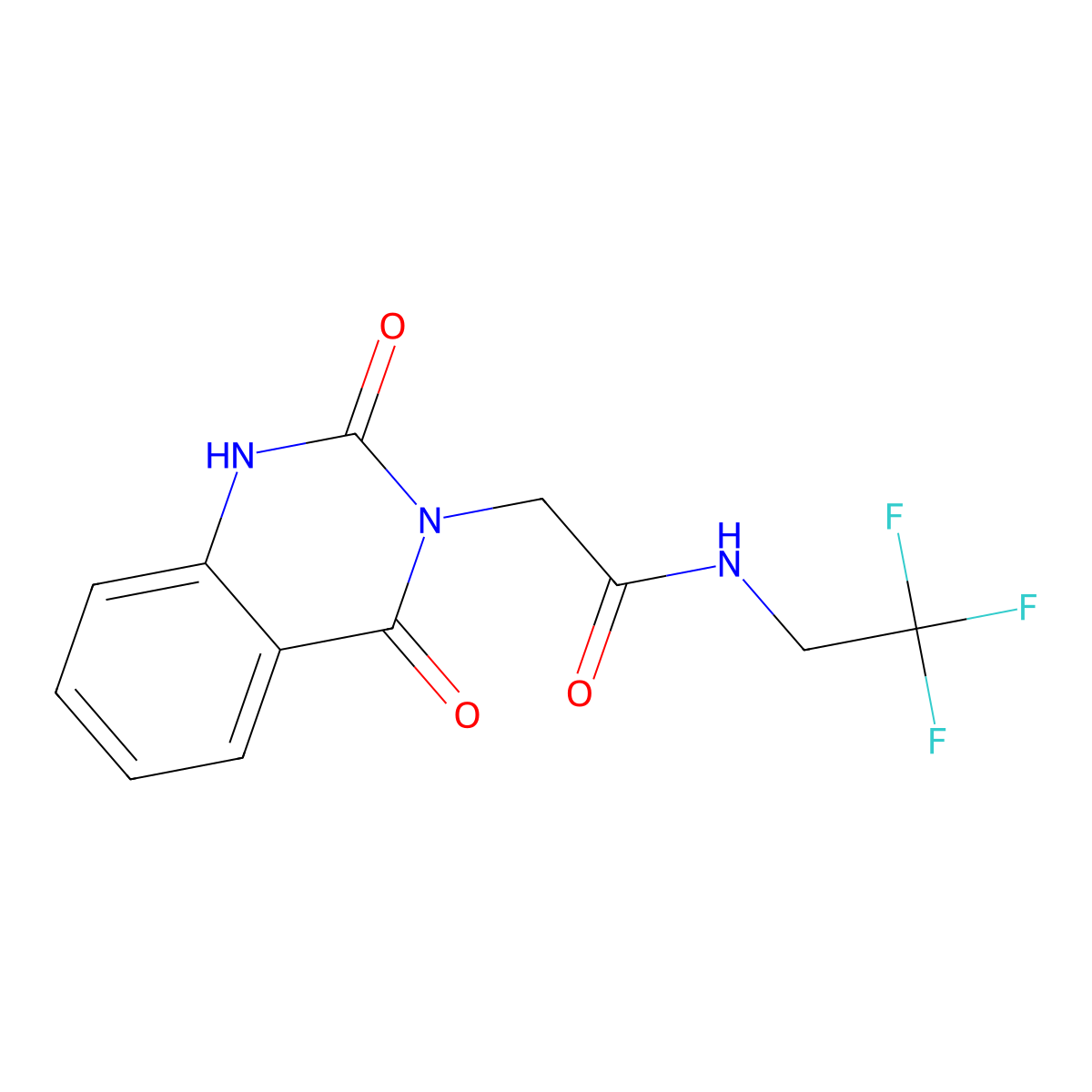 2-(2,4-dioxo-1,2,3,4-tetrahydroquinazolin-3-yl)-N-(2,2,2-trifluoroethyl)acetamide molecular structure, CAS 1235060-83-9