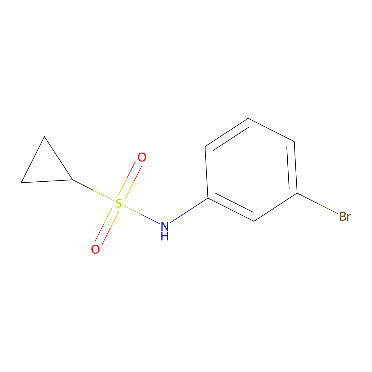 N-(3-bromophenyl)cyclopropanesulfonamide molecular structure, CAS 1235063-43-0