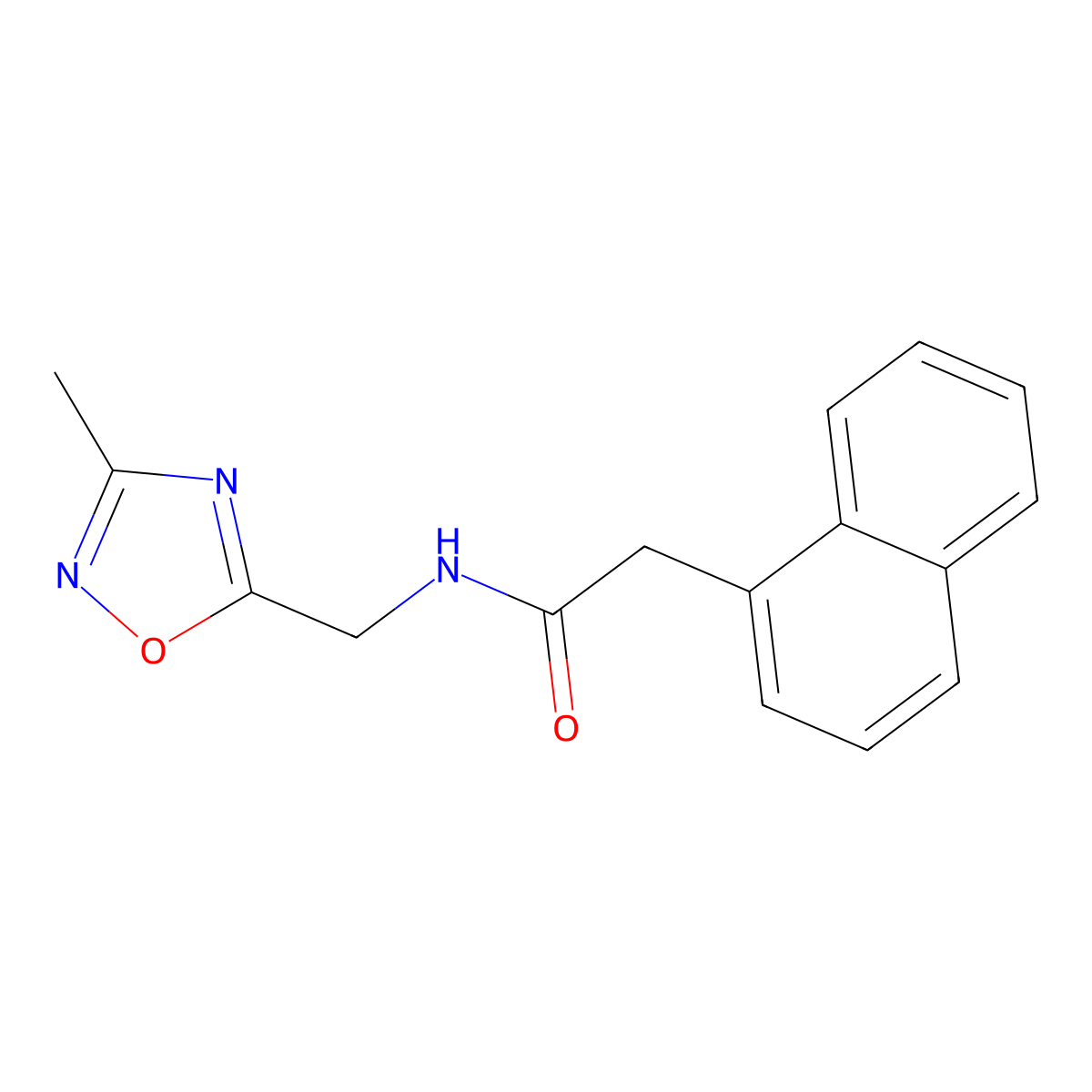 N-((3-methyl-1,2,4-oxadiazol-5-yl)methyl)-2-(naphthalen-1-yl)acetamide molecular structure, CAS 1235063-81-6
