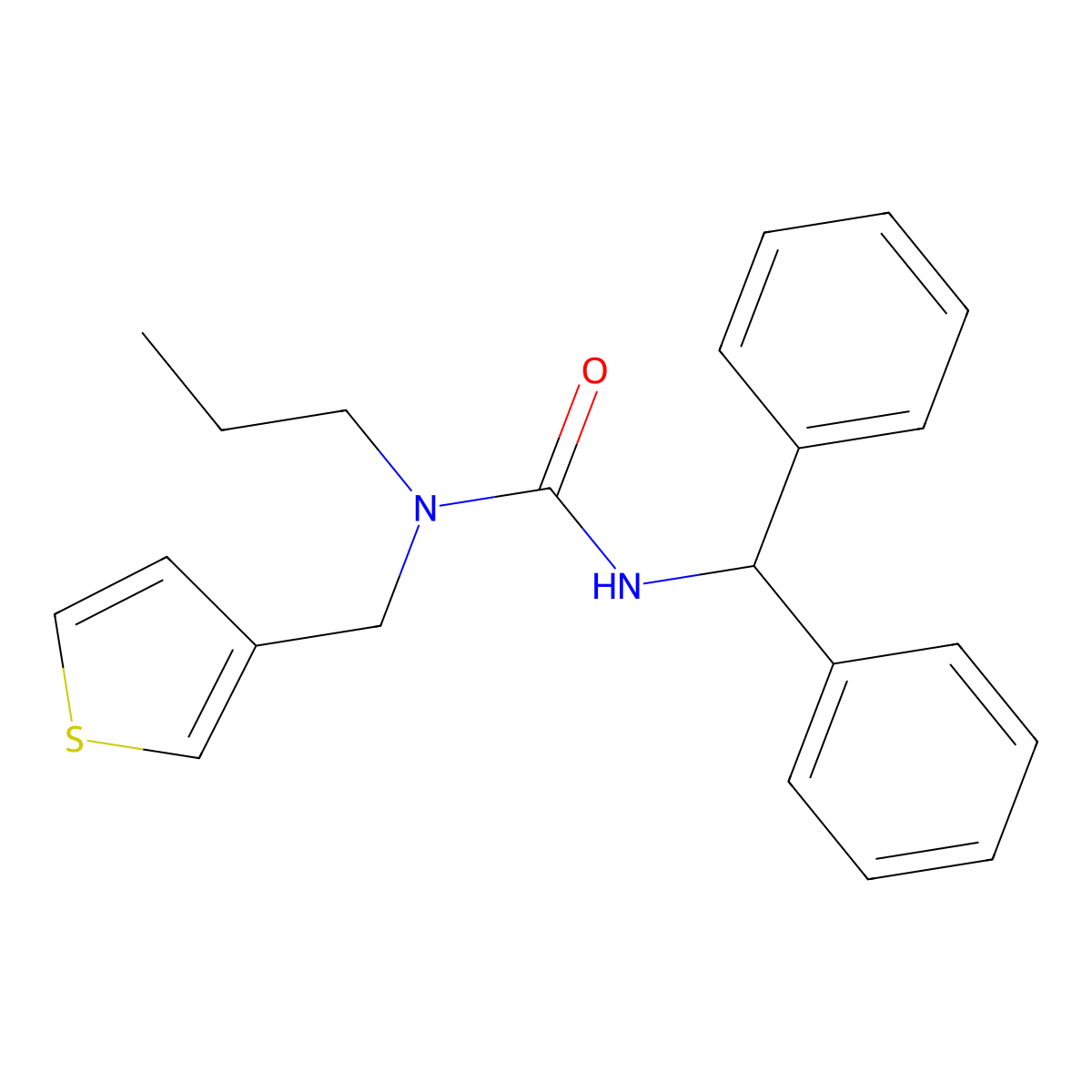 3-Benzhydryl-1-propyl-1-(thiophen-3-ylmethyl)urea molecular structure, CAS 1235066-03-1