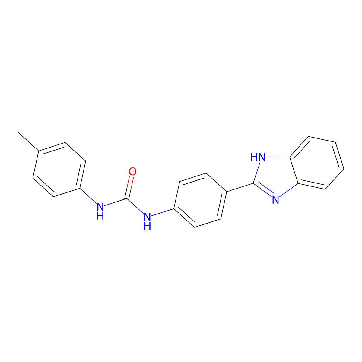 1-(4-(1H-benzo[d]imidazol-2-yl)phenyl)-3-(p-tolyl)urea molecular structure, CAS 1235066-47-3