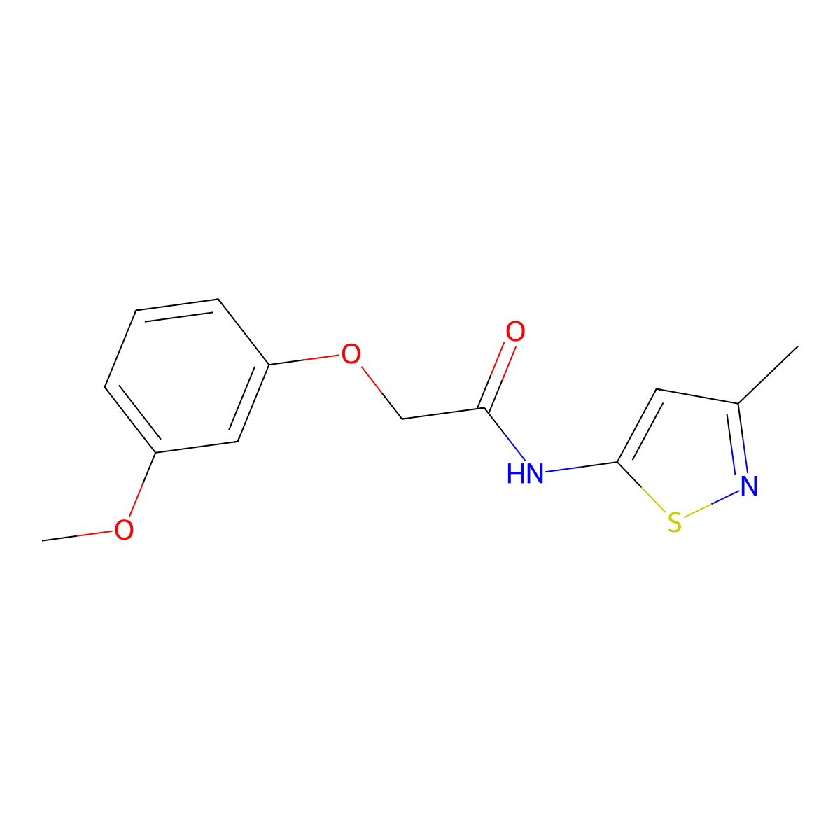 2-(3-methoxyphenoxy)-N-(3-methyl-1,2-thiazol-5-yl)acetamide molecular structure, CAS 1235066-71-3