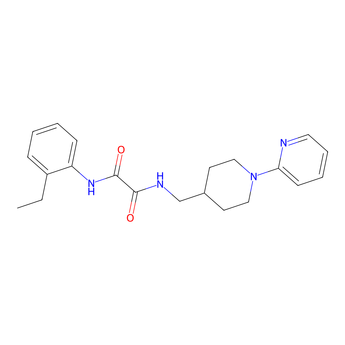 N1-(2-ethylphenyl)-N2-((1-(pyridin-2-yl)piperidin-4-yl)methyl)oxalamide molecular structure, CAS 1235071-38-1