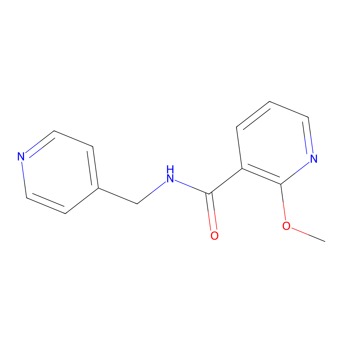 2-methoxy-N-(pyridin-4-ylmethyl)nicotinamide molecular structure, CAS 1235073-32-1