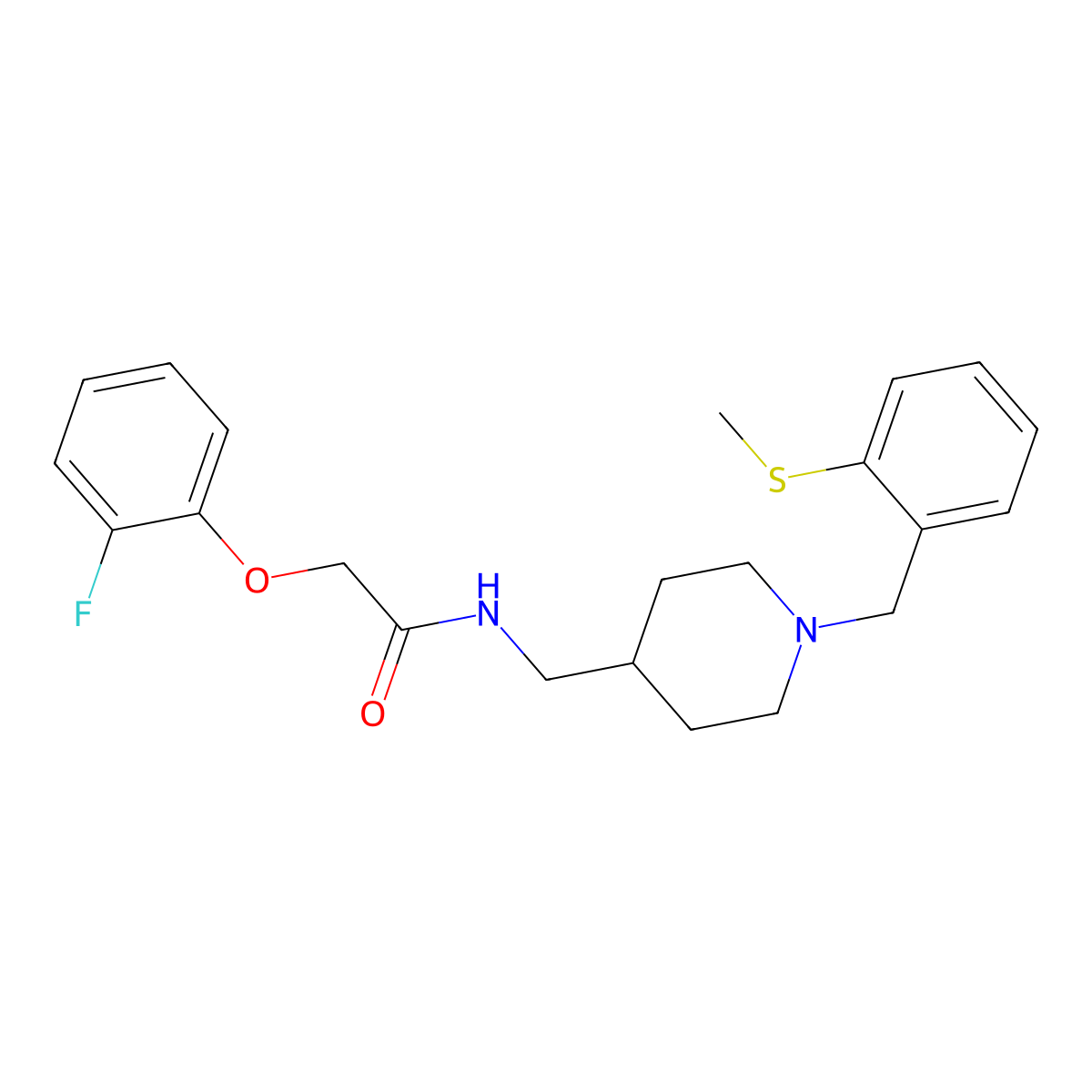 2-(2-fluorophenoxy)-N-((1-(2-(methylthio)benzyl)piperidin-4-yl)methyl)acetamide molecular structure, CAS 1235079-14-7