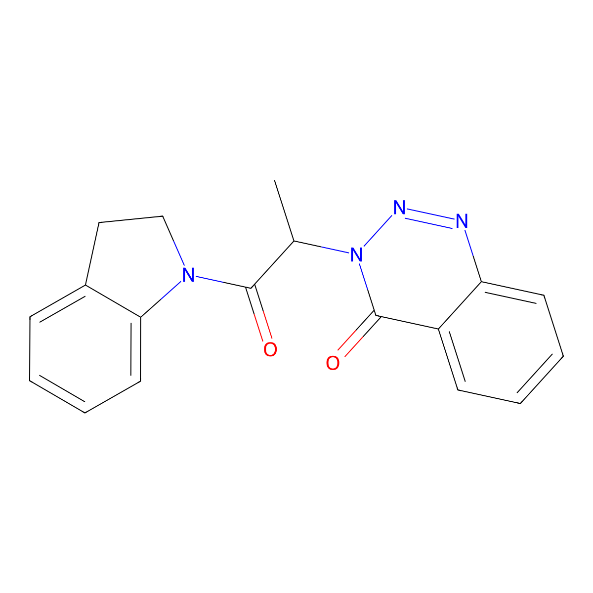 3-(1-(indolin-1-yl)-1-oxopropan-2-yl)benzo[d][1,2,3]triazin-4(3H)-one molecular structure, CAS 1235079-49-8