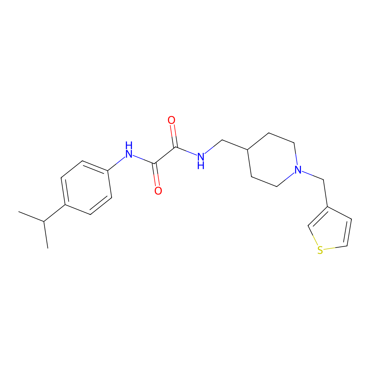 N1-(4-isopropylphenyl)-N2-((1-(thiophen-3-ylmethyl)piperidin-4-yl)methyl)oxalamide molecular structure, CAS 1235081-49-8