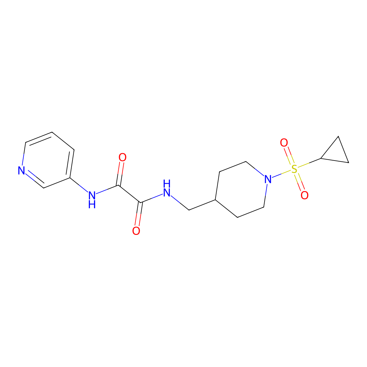 N1-((1-(cyclopropylsulfonyl)piperidin-4-yl)methyl)-N2-(pyridin-3-yl)oxalamide molecular structure, CAS 1235082-02-6
