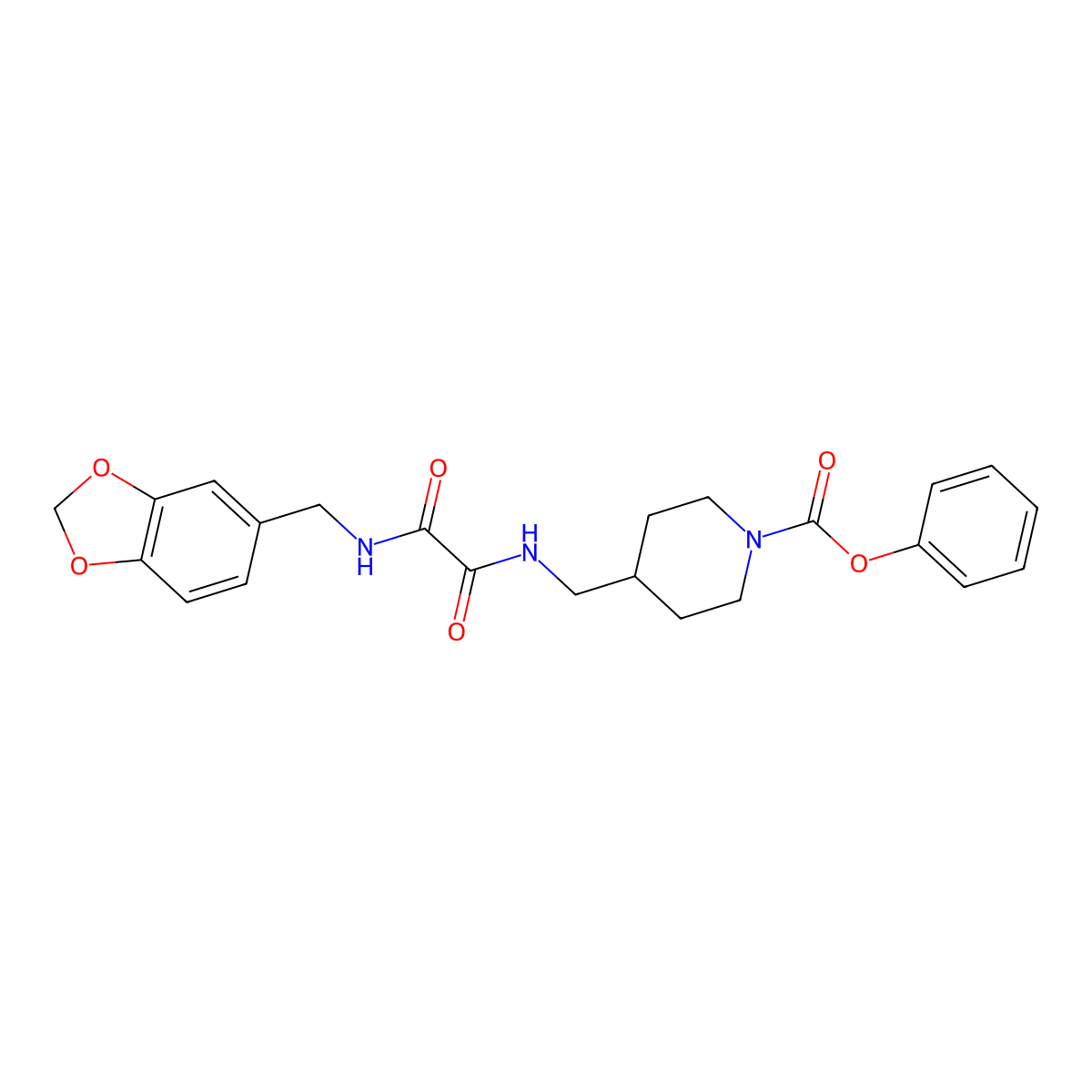 Phenyl 4-((2-((benzo[d][1,3]dioxol-5-ylmethyl)amino)-2-oxoacetamido)methyl)piperidine-1-carboxylate molecular structure, CAS 1235082-48-0