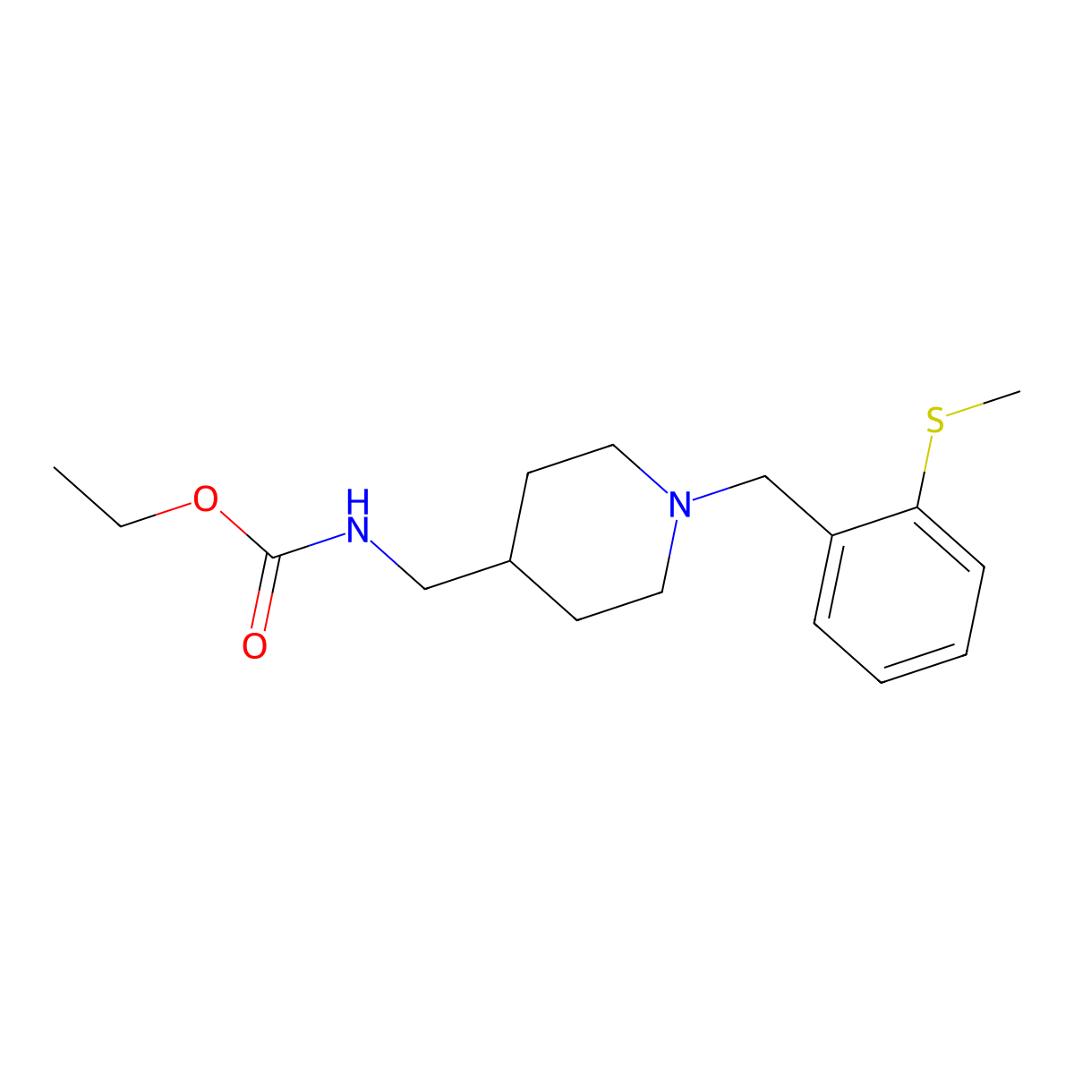 Ethyl ((1-(2-(methylthio)benzyl)piperidin-4-yl)methyl)carbamate molecular structure, CAS 1235083-72-3