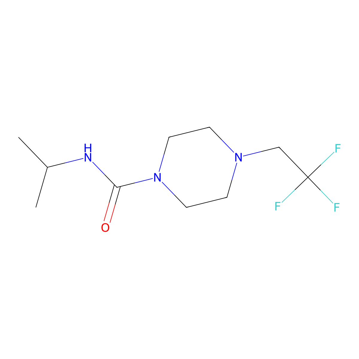 N-(propan-2-yl)-4-(2,2,2-trifluoroethyl)piperazine-1-carboxamide molecular structure, CAS 1235084-39-5