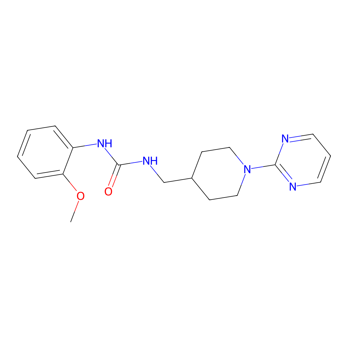 1-(2-Methoxyphenyl)-3-{[1-(pyrimidin-2-yl)piperidin-4-yl]methyl}urea molecular structure, CAS 1235087-60-1