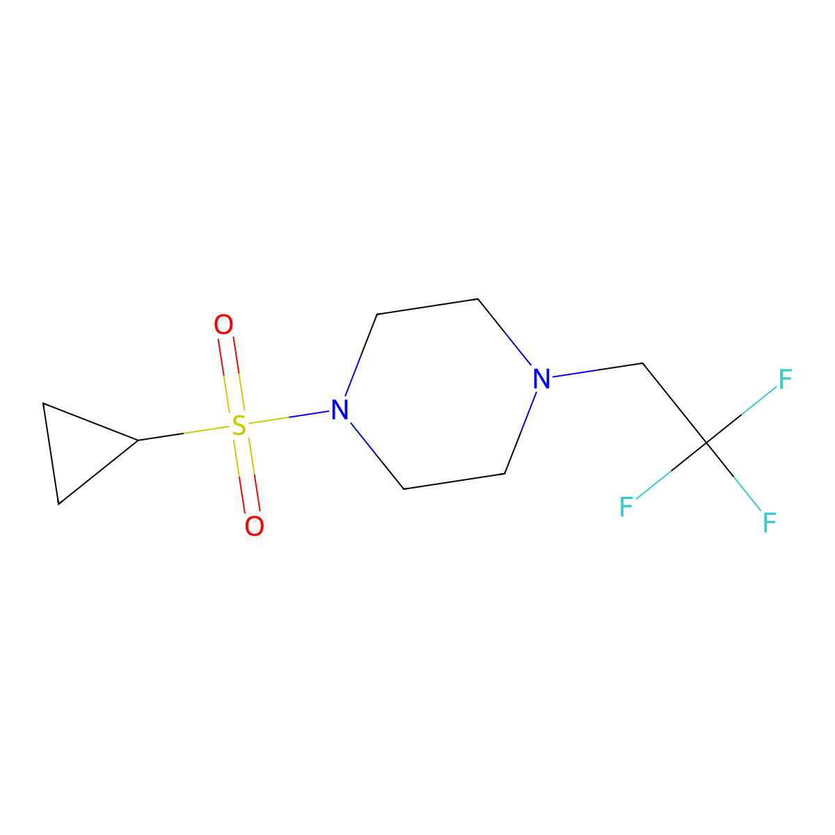 1-(Cyclopropylsulfonyl)-4-(2,2,2-trifluoroethyl)piperazine molecular structure, CAS 1235090-68-2