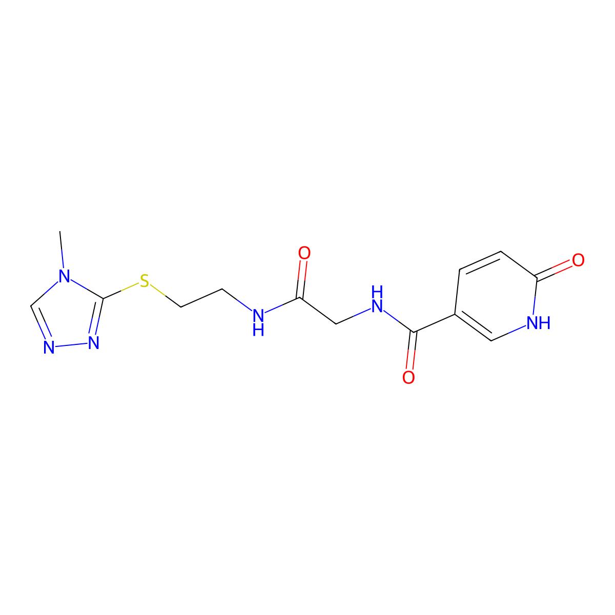 N-(2-((2-((4-methyl-4H-1,2,4-triazol-3-yl)thio)ethyl)amino)-2-oxoethyl)-6-oxo-1,6-dihydropyridine-3-carboxamide molecular structure, CAS 1235090-86-4