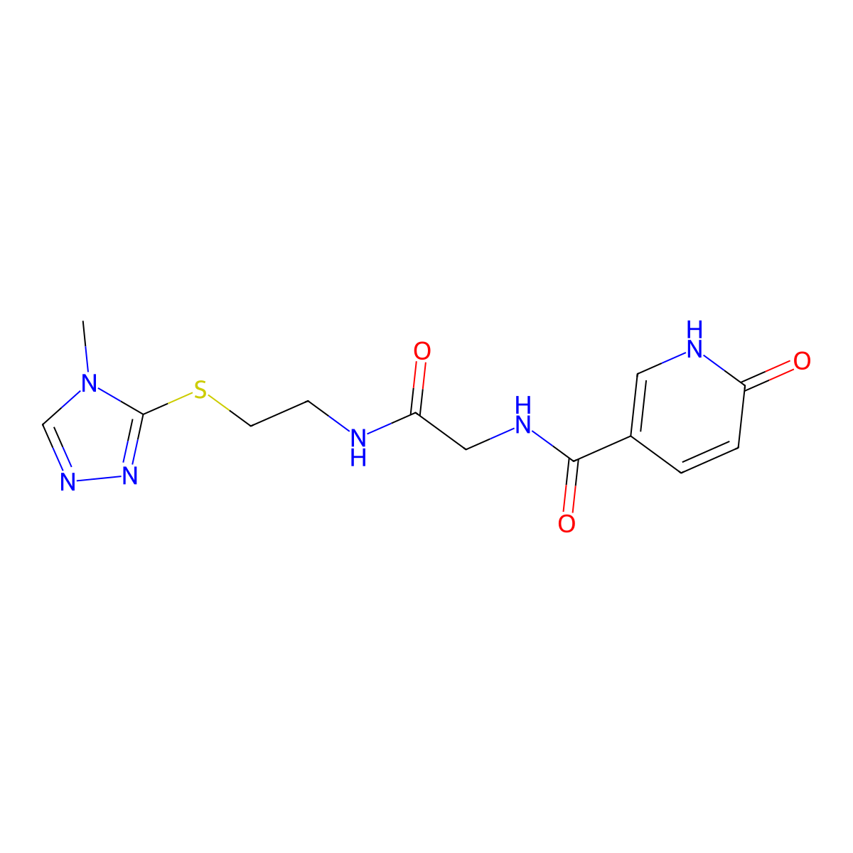 N-(2-((2-((4-methyl-4H-1,2,4-triazol-3-yl)thio)ethyl)amino)-2-oxoethyl)-6-oxo-1,6-dihydropyridine-3-carboxamide molecular structure, CAS 1235090-86-4