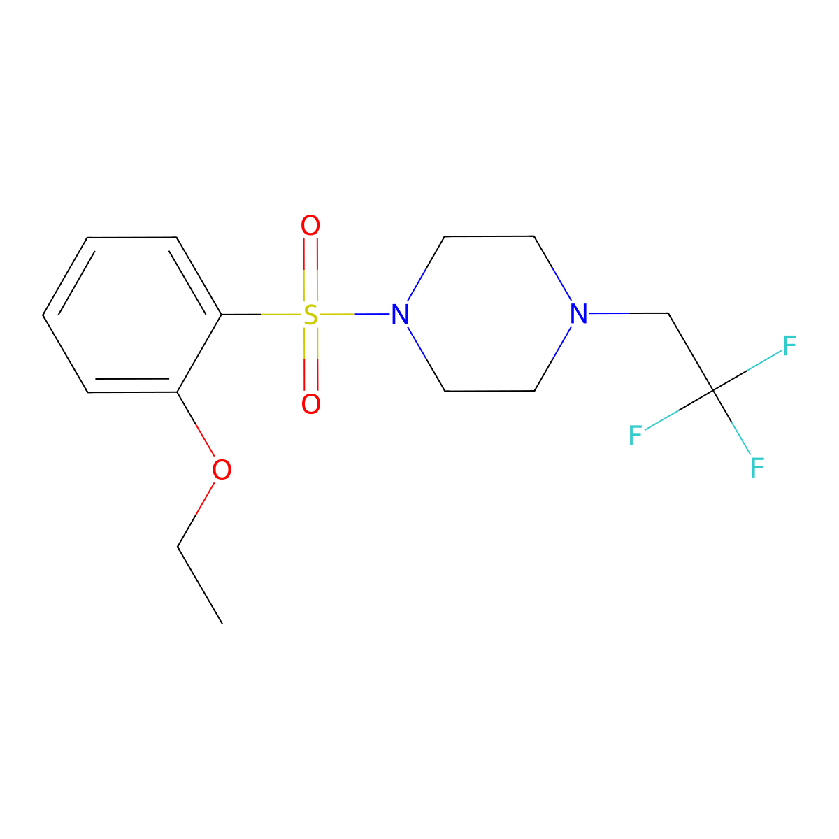 1-((2-Ethoxyphenyl)sulfonyl)-4-(2,2,2-trifluoroethyl)piperazine molecular structure, CAS 1235092-93-9
