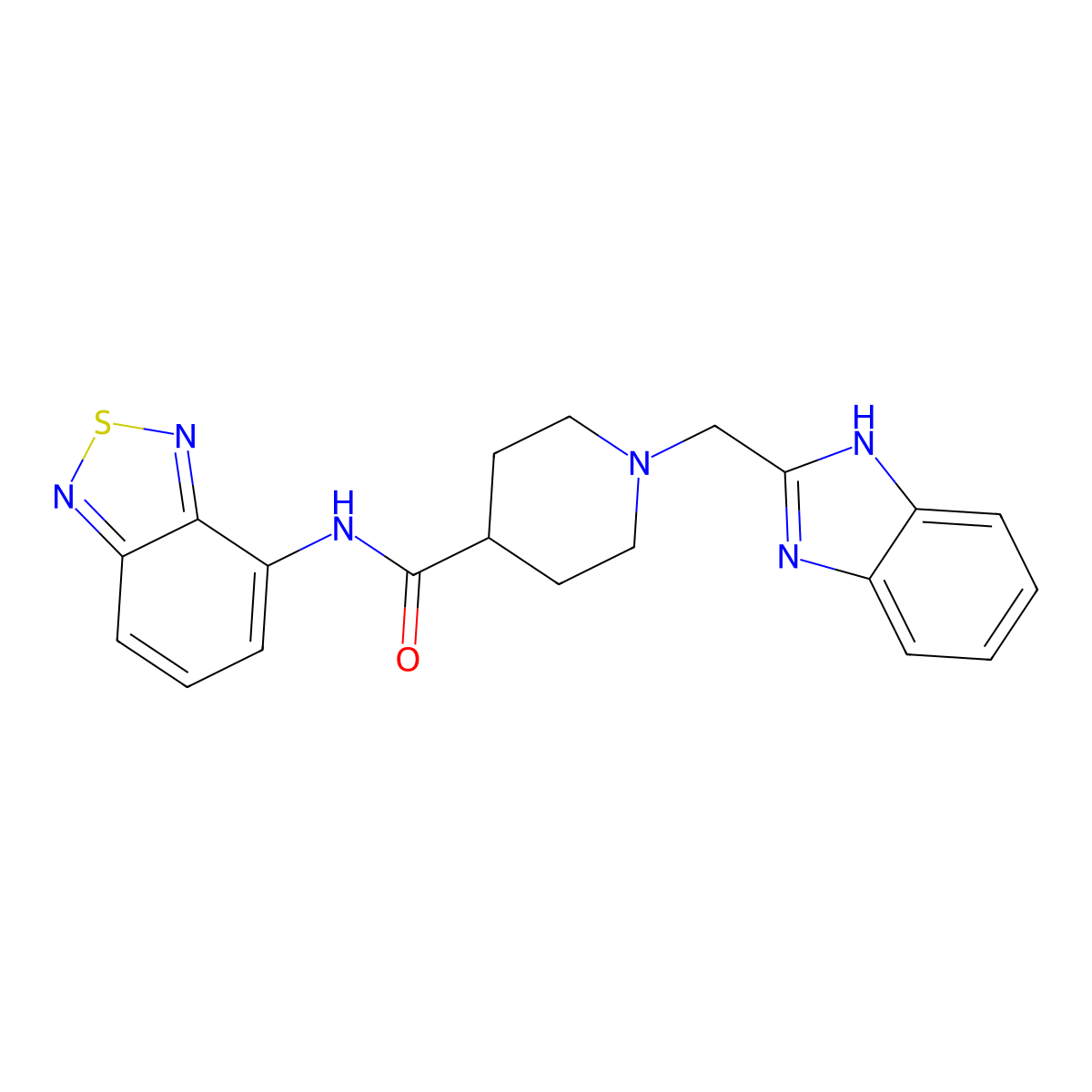1-((1H-benzo[d]imidazol-2-yl)methyl)-N-(benzo[c][1,2,5]thiadiazol-4-yl)piperidine-4-carboxamide molecular structure, CAS 1235094-30-0
