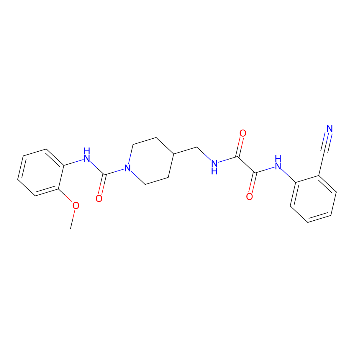 N1-(2-cyanophenyl)-N2-((1-((2-methoxyphenyl)carbamoyl)piperidin-4-yl)methyl)oxalamide molecular structure, CAS 1235094-51-5