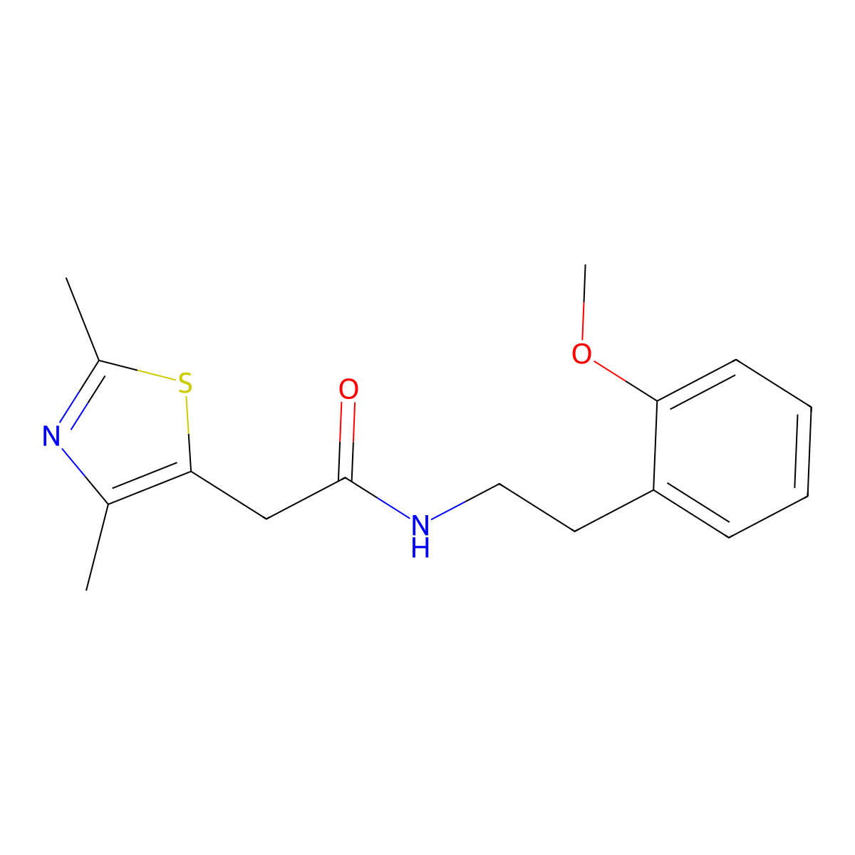 2-(2,4-dimethylthiazol-5-yl)-N-(2-methoxyphenethyl)acetamide molecular structure, CAS 1235095-73-4