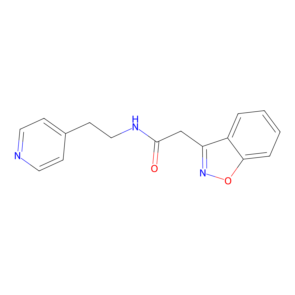 2-(benzo[d]isoxazol-3-yl)-N-(2-(pyridin-4-yl)ethyl)acetamide molecular structure, CAS 1235096-08-8