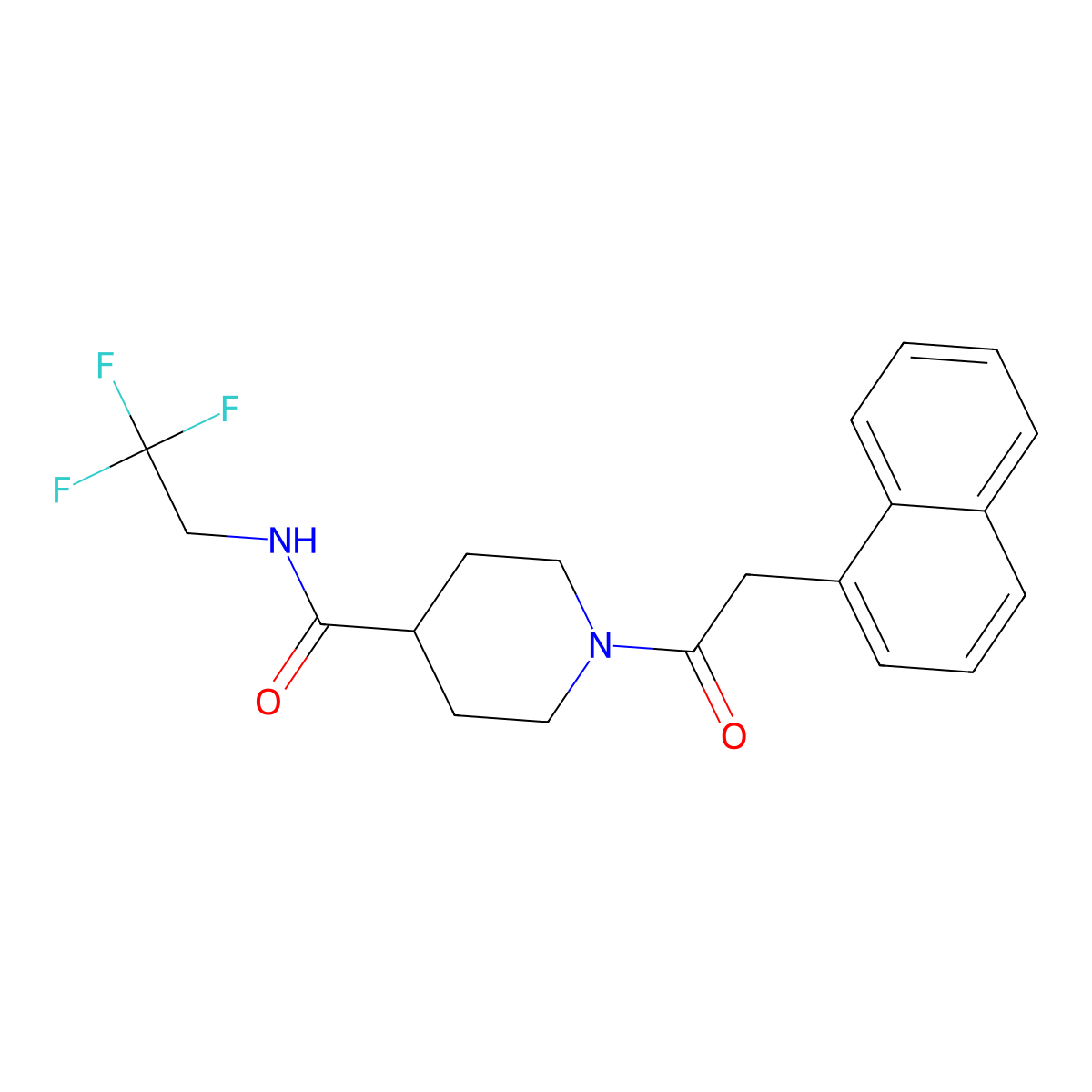 1-[2-(naphthalen-1-yl)acetyl]-N-(2,2,2-trifluoroethyl)piperidine-4-carboxamide molecular structure, CAS 1235096-33-9