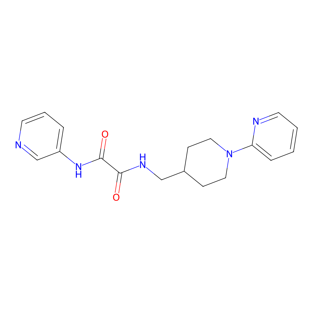 N1-((1-(pyridin-2-yl)piperidin-4-yl)methyl)-N2-(pyridin-3-yl)oxalamide molecular structure, CAS 1235103-03-3