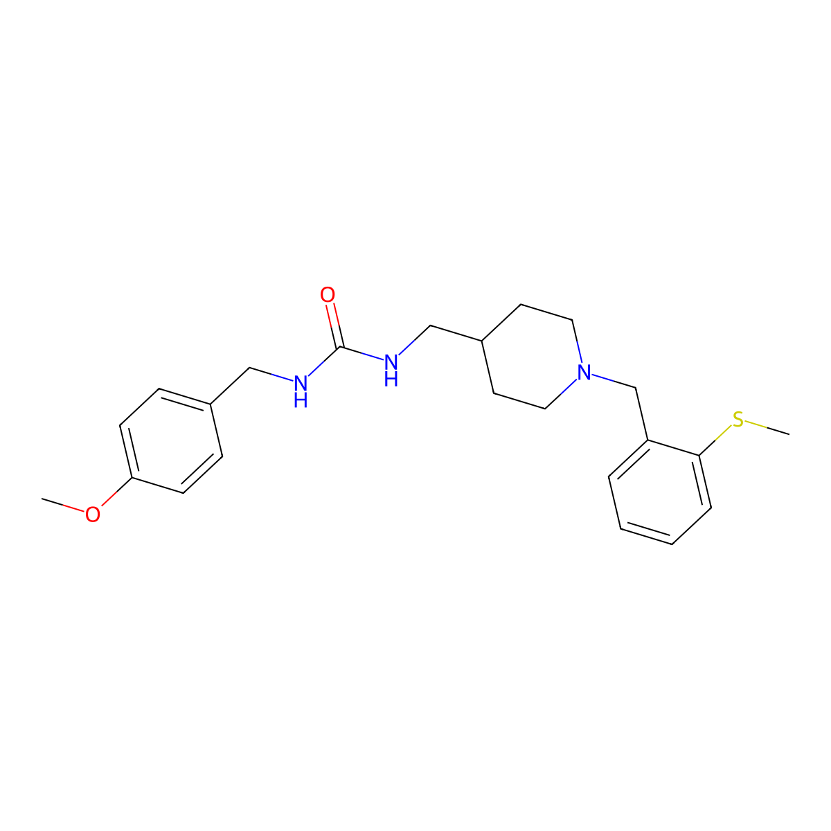 1-(4-Methoxybenzyl)-3-((1-(2-(methylthio)benzyl)piperidin-4-yl)methyl)urea molecular structure, CAS 1235105-95-9